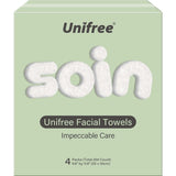 Unifree Facial Towels I Towelettes I Dry Wipes I Makeup Remover I Clean Facial Tissues in Box, Large Size 11.8 x 9.8 Inch, 50 Count Per Box, 4-boxes Value Pack, Total 200 Count