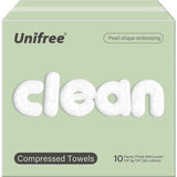 Unifree Compressed Towels I Towelettes I Makeup Remover I Facial Tissues I 30 Individual Packs Per Bag, 10-bags Value Pack, Total 300 Count