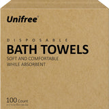 UNIFREE Disposable Bath Towels Value Pack (55" X 27.5" 100count)